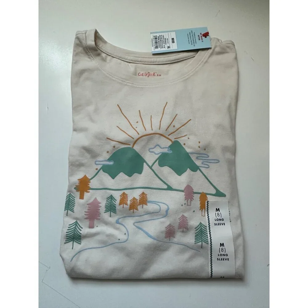 Cat & Jack Girls Graphic Long Sleeve and Leggings Set size M (8) NWT
